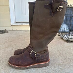 Chippewa Dark Brown Leather Snake Boots
